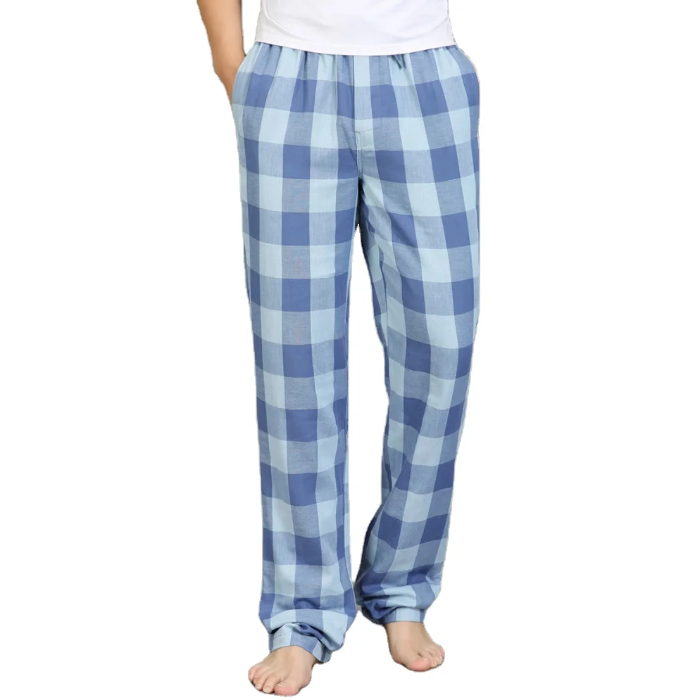 100% Cotton Woven Plaid Lounge Pants 