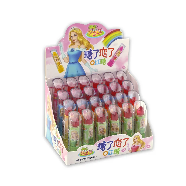 New Design Fruity Flavor Sugar Free Lipstick Candy with Led