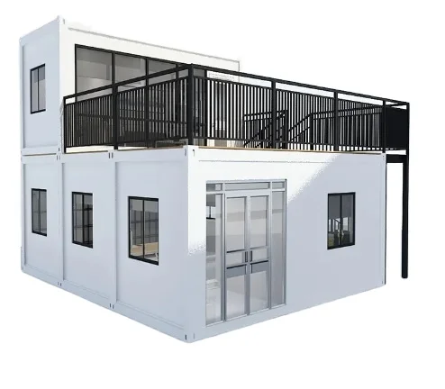 Two Story Flatpack 2 Bedroom Modular Cheap Home Tiny House Prefab Modern Container House with Bathroom for Sale