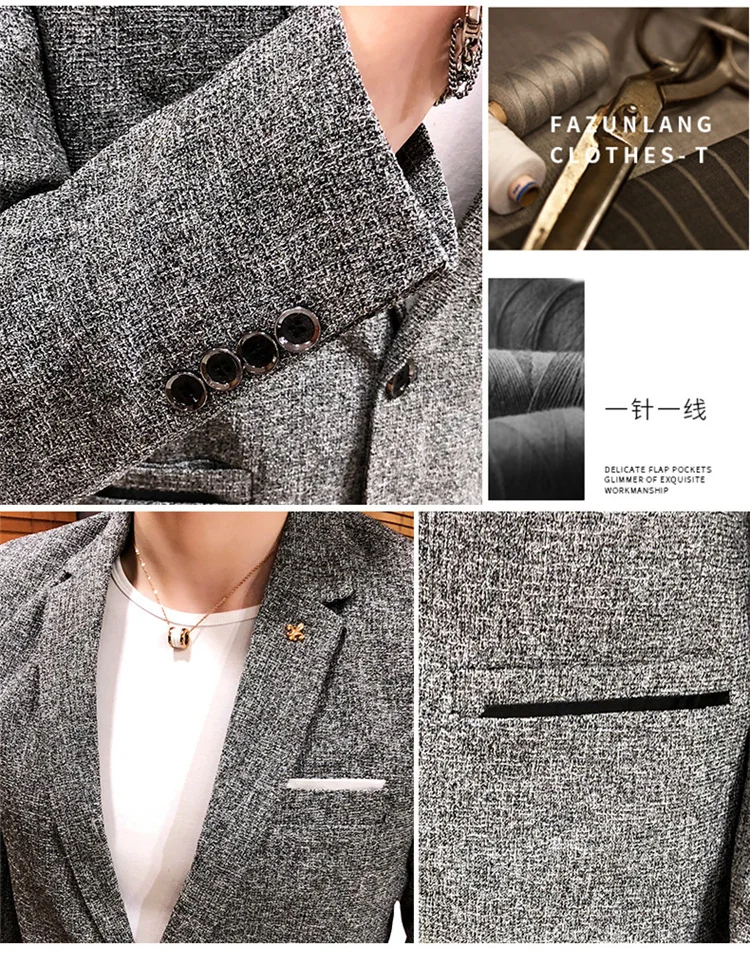 Men's linen business suit coat