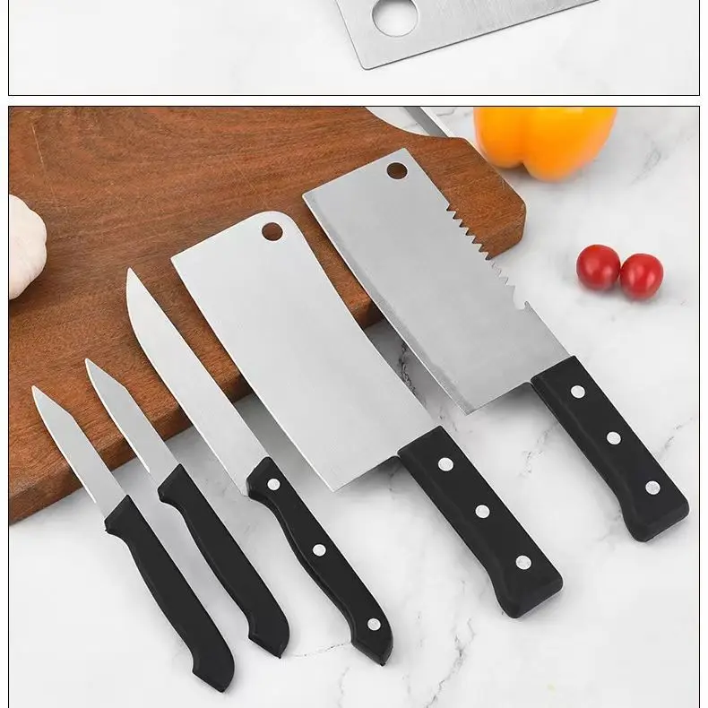 wholesale Kitchen knife set 8-piece business knife set stainless steel double-sided suction Knife Sets