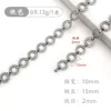 15mm silver round chain with rhinestones