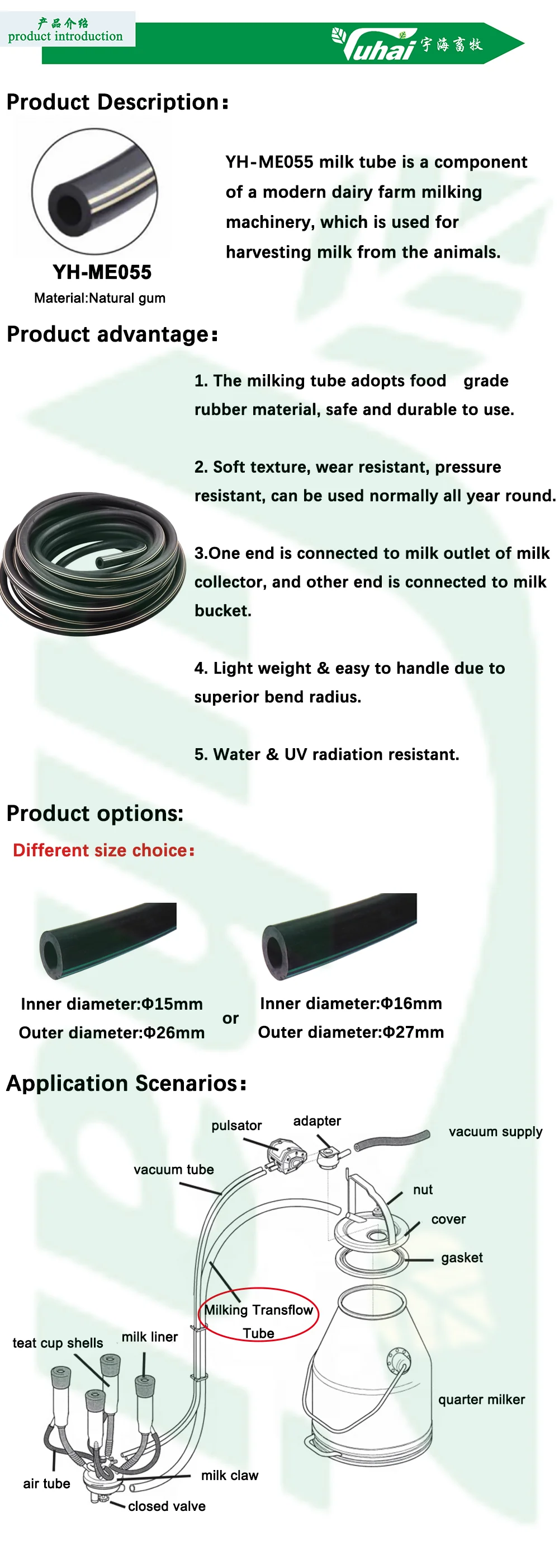 Black Transflow Vacuum Tubing for Milking Machines for Milking Liner factory