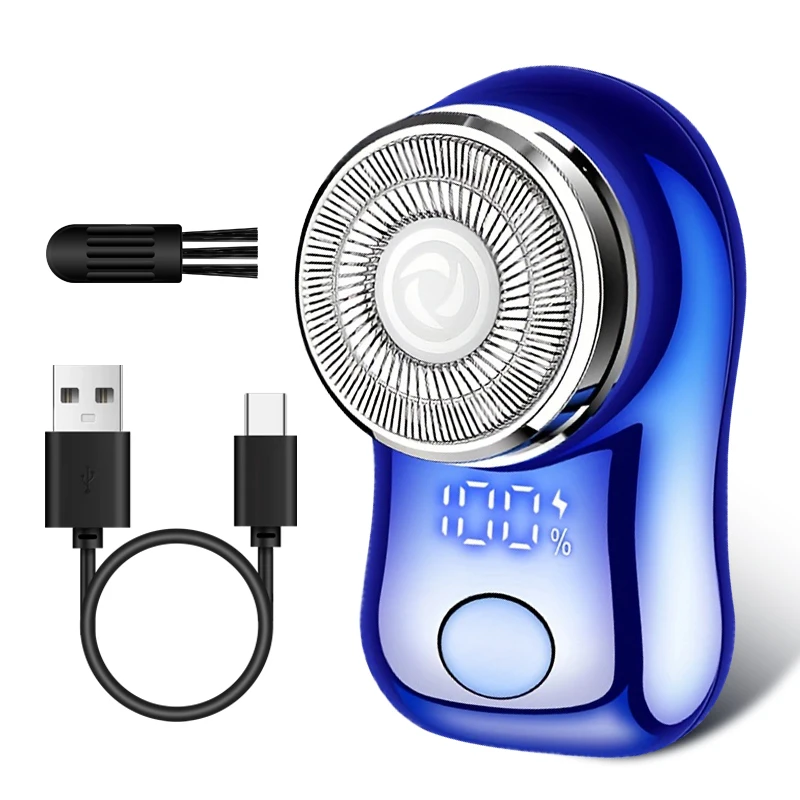 Portable One-Blade Magnetic Hair Trimmer for Men USB Power Rotary Electric Shaver for Household RV Hotel Use