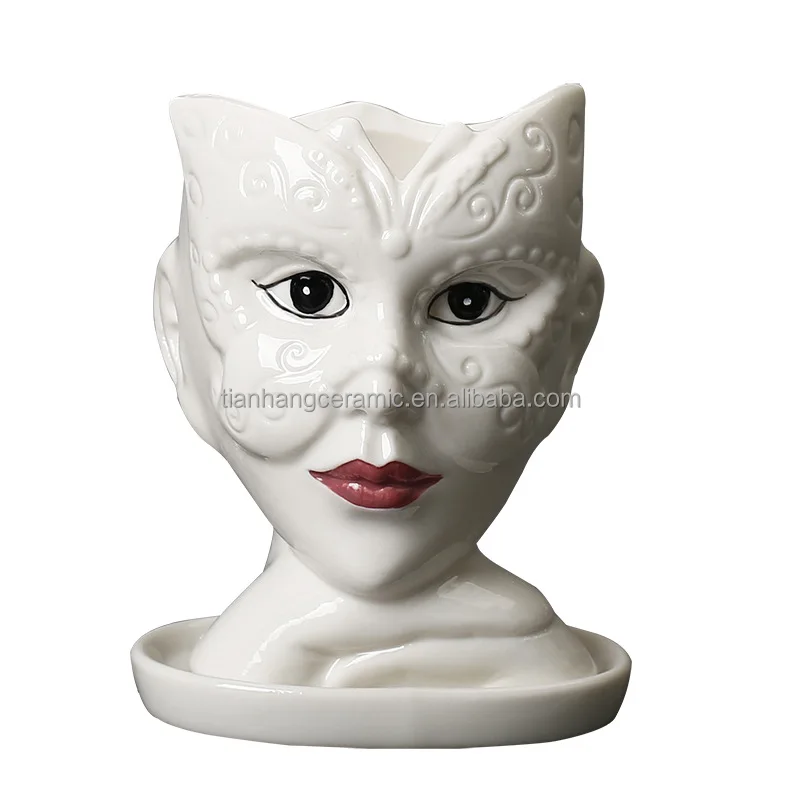 Nordic style porcelain Human face Flower Vase Modern Home Office Decor of Creative living room desktop Ornament  Art Crafts.jpg