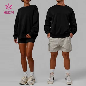 HUCAI Custom logo Fleece Warm Cotton Embroidery Logo Comfortable Soft Heavyweight Oversized Lined Sports Unisex Hoodies