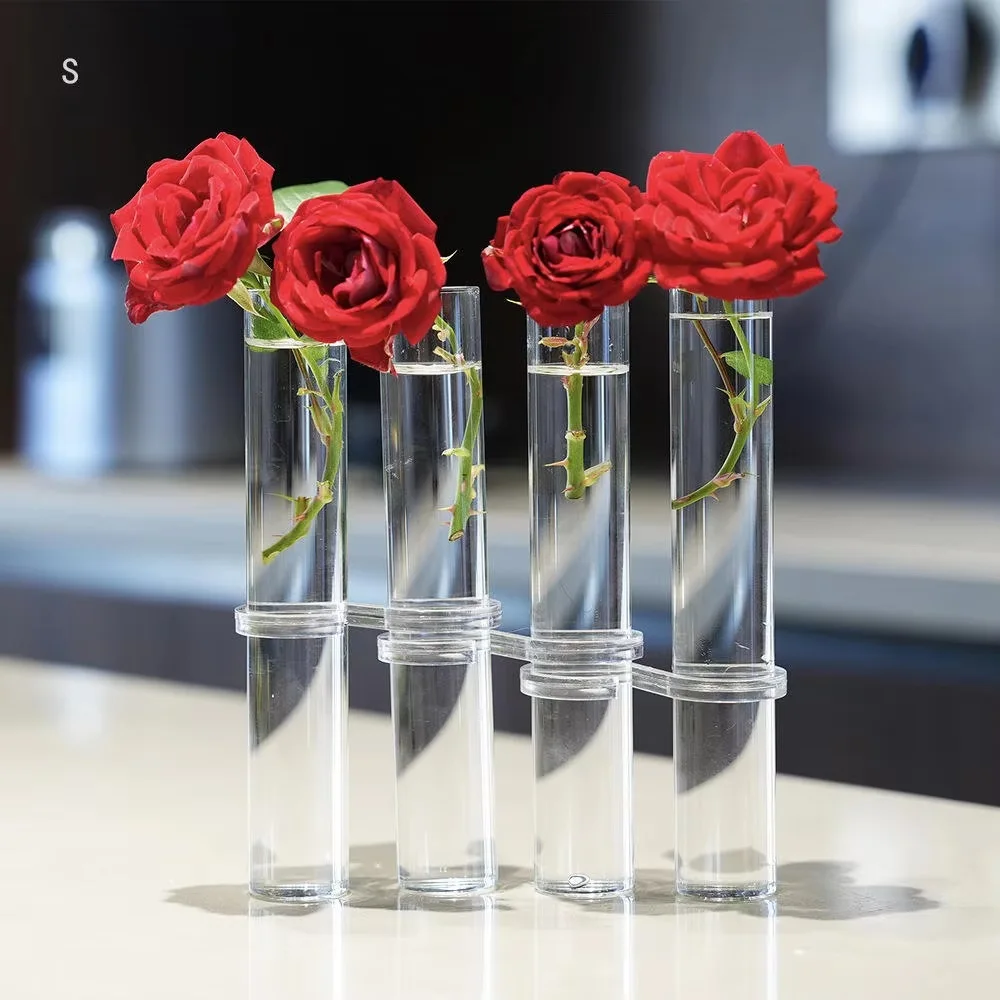 Test Tube Vase Flowers Greenery Hydroponic Glass Vase Planter Home Furnishings Collapsible Vase