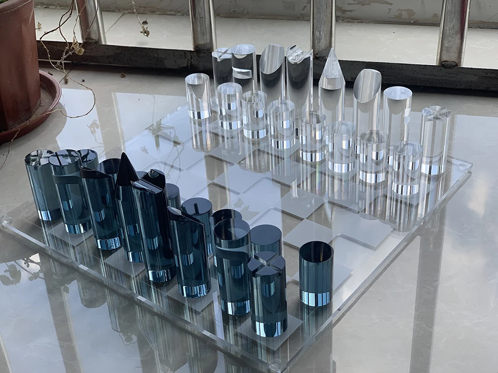 Роскошная акриловая шахматная доска, современный набор для настольных шахматных игр, акриловый Шахматный набор для дома