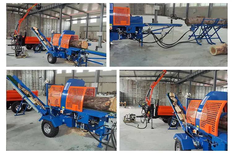Large Heavy Duty Commercial Automatic Fire Wood Processor Log Splitter ...