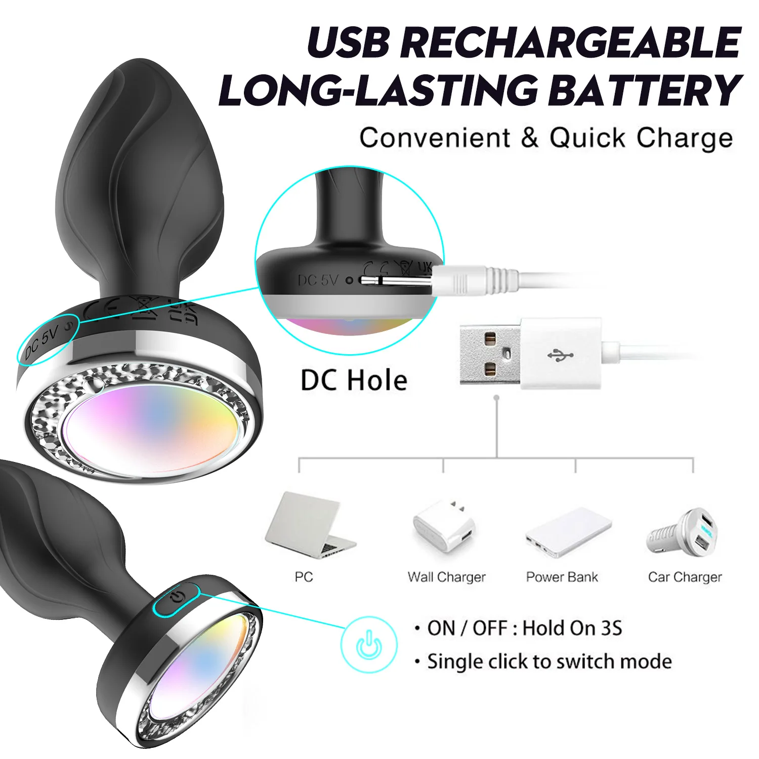 Remote Control Silicone Led Anal Plug/Dildo/Toys/Beads Vibrator With Women'S Stimulator Adult Supplies Men Masturbator