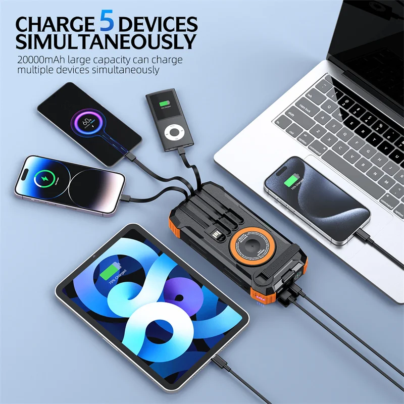 Hand Crank Solar Power Bank All-in-One Overview