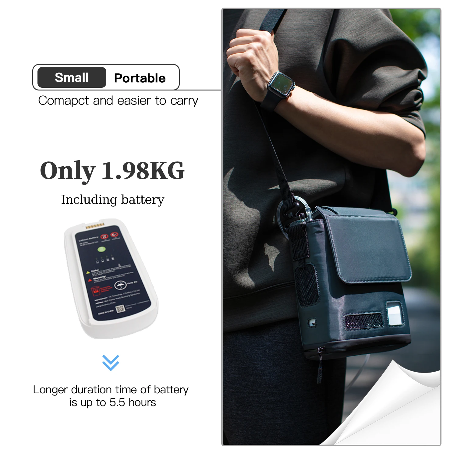 Longfian Portable Pulse Dose Flow Car Outdoor Use Oxygen Concentrator Physical Therapy Oxygen Machine
