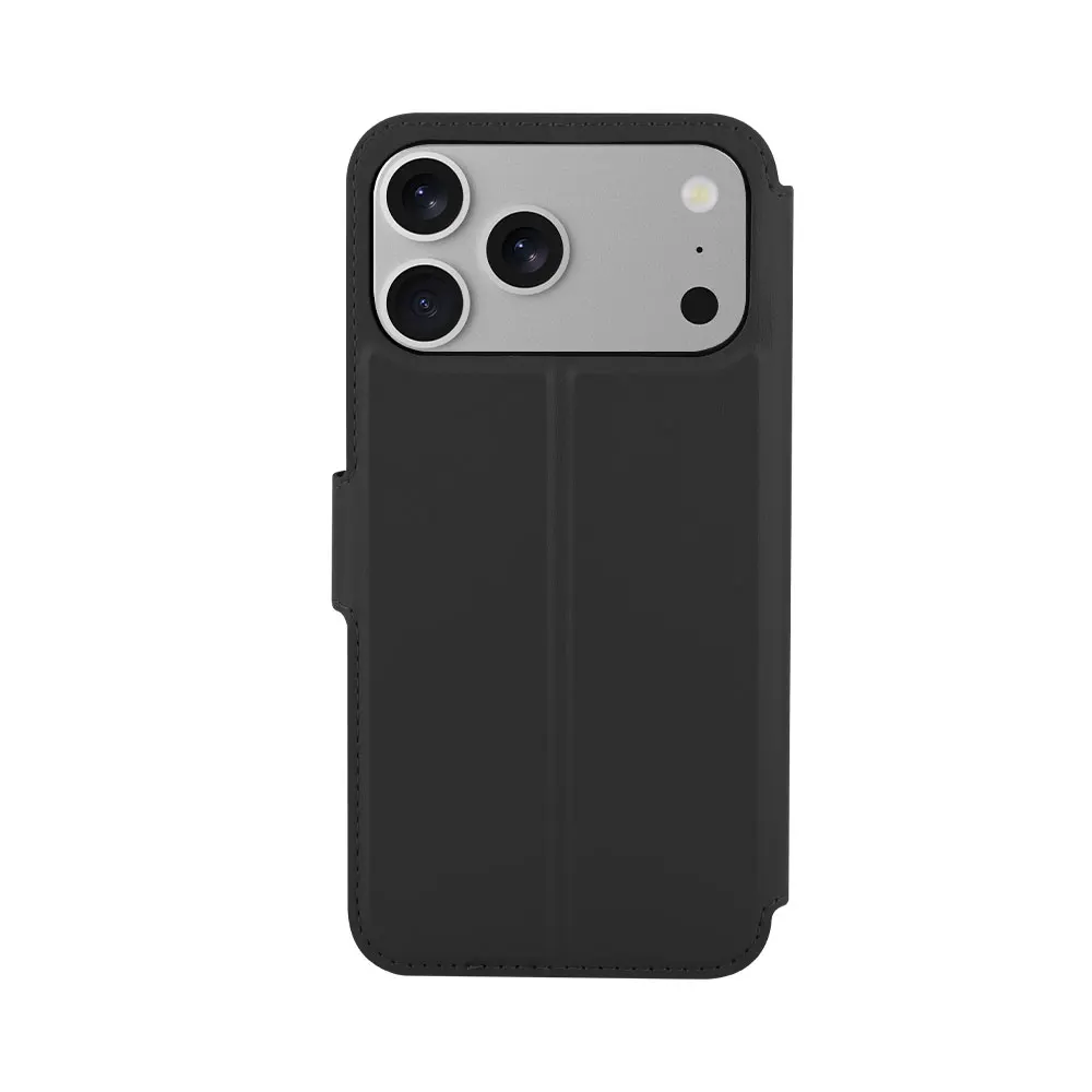 product laudtec fashion business elegant soft mobile phone case with card holder  leather clamshell bag phone case for iphone 17 16 15-6
