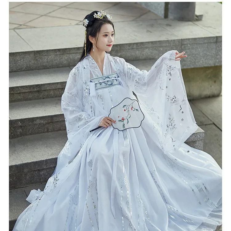 Summer Chinese Hanfu Princess Dress Women Fairy Folk With Kimono Female ...