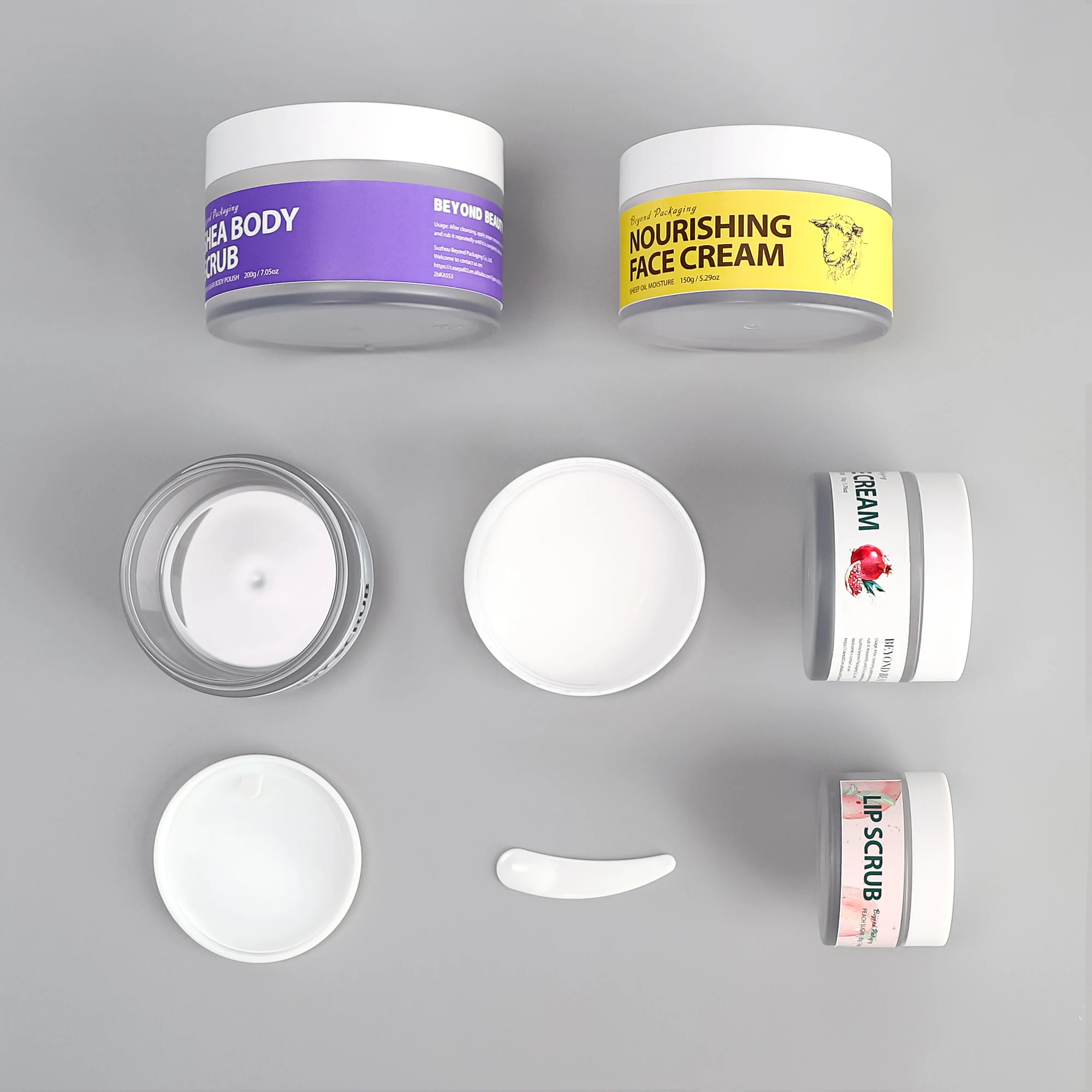 Empty Customized Plastic Pet Frosted Body Butter Jars Containers With