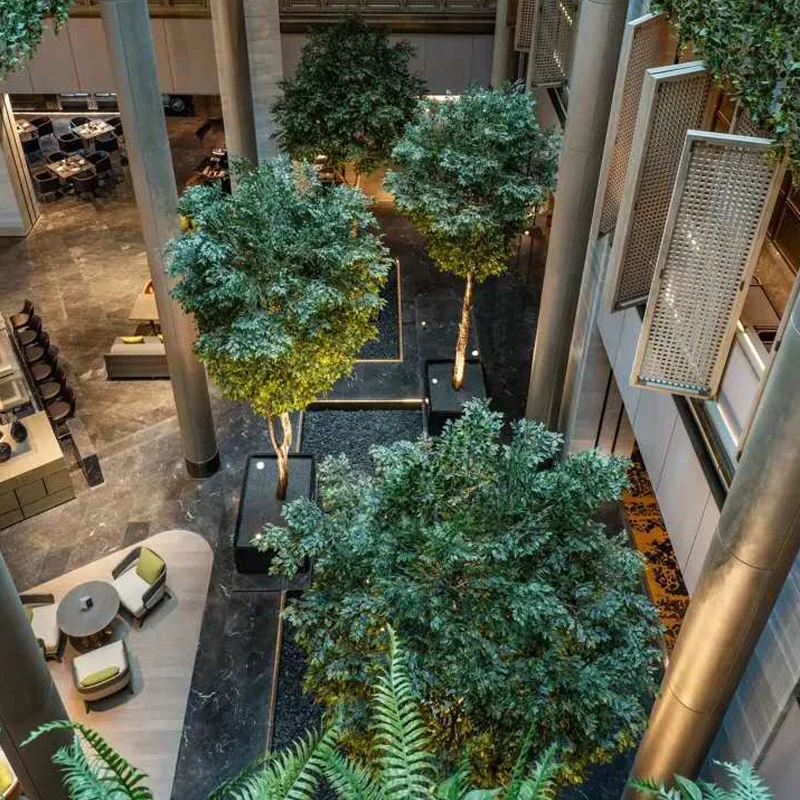 Look Natural Simulated Ficus Tree Hotel Mall Home Decor Indoor Large Fake Artificial Tree Lush Arboles Artifical Banyan Tree