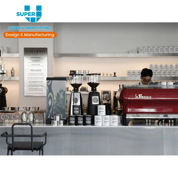 高端经典现代风格咖啡店柜台家具商用定制台面展示台咖啡吧