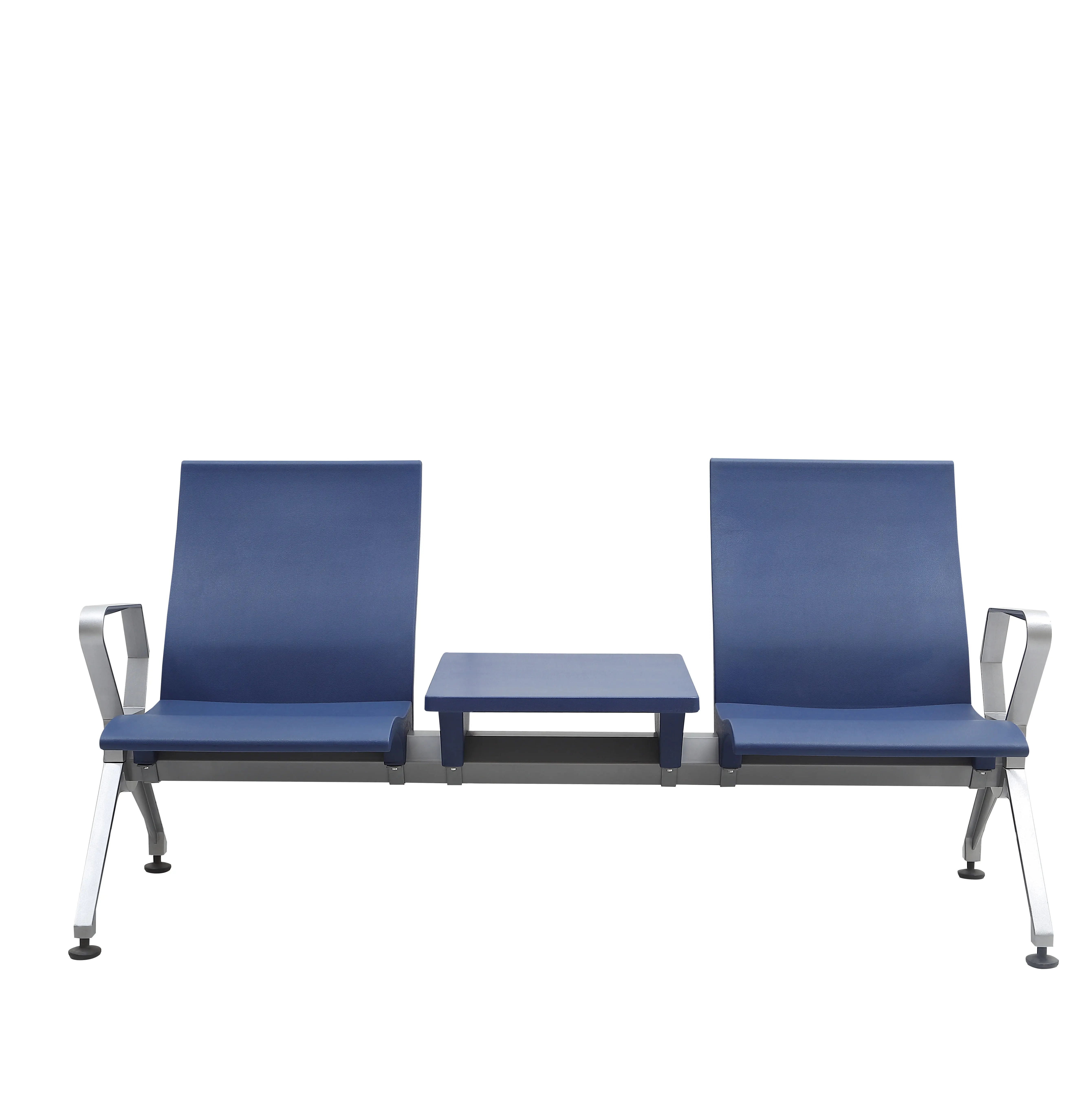 Modorn Blue Reception Chairs Line Seating Waiting Chair 4 Seater With