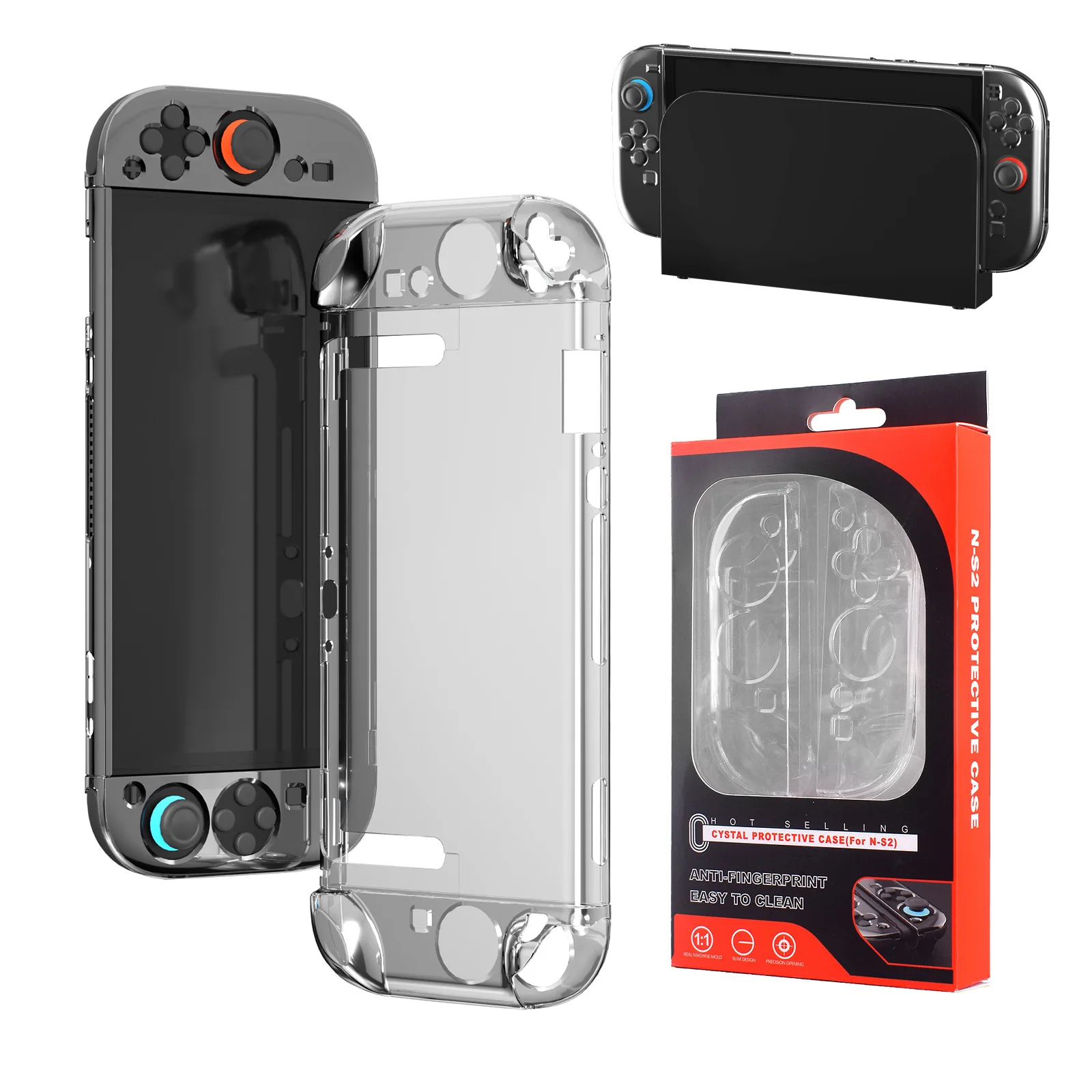 product laudtec crystal case pc protective box split host ns2 controller transparent protective case for nintendo switch 2-3