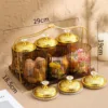 Six-piece set of round airtight containers (gold plastic lid)