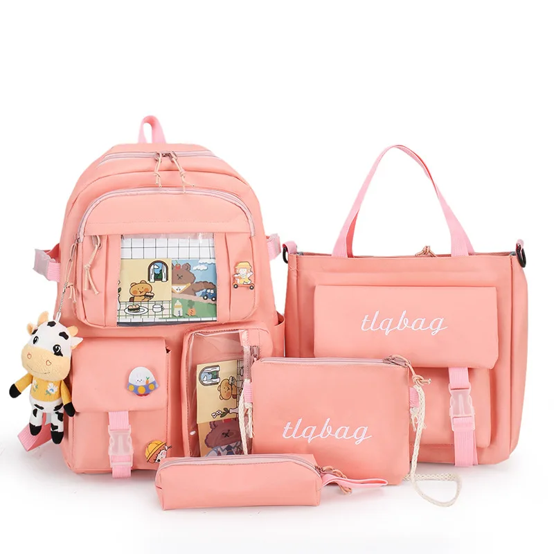 School Backpack For Teenager Girls Anti-Theft Travel Backpack With Bear ...