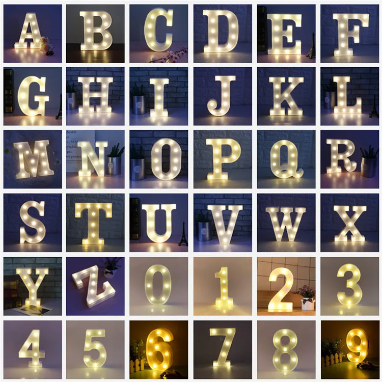 LED Battery Rechargeable Number Led Marry Me Light Up Letters Night Light Gift Christmas Sign Birthday Party Wedding decoration factory