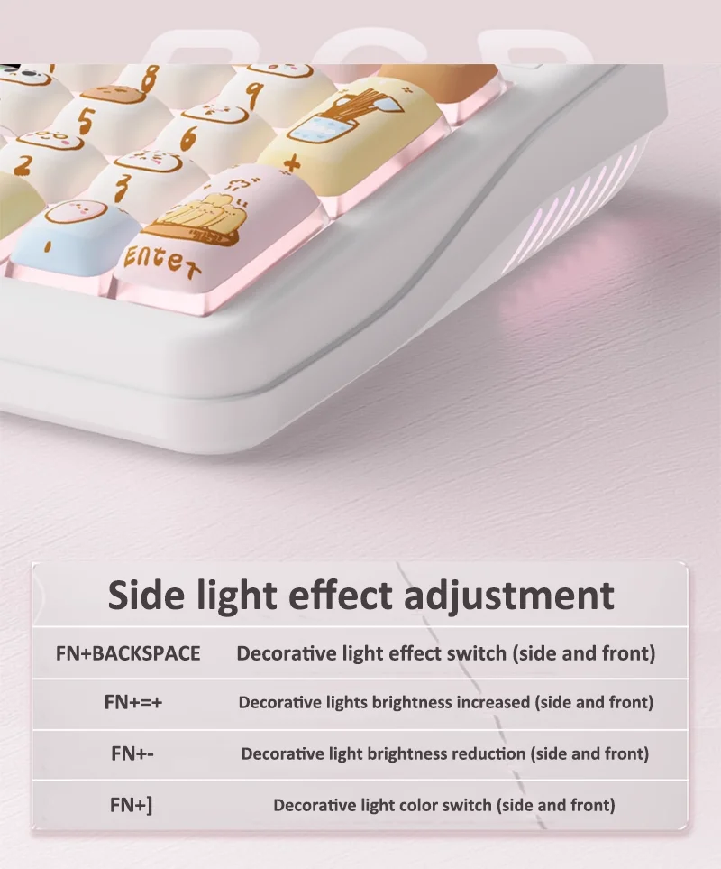 Wooden Tri Mode Wireless Mechanical Gaming Keyboard