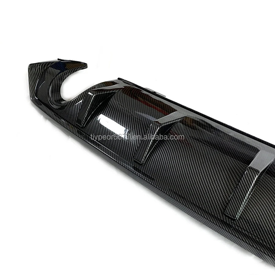 product tiypeor rear diffuser for infiniti q50 q50l 2014   2017 carbon look rear bumper lip diffuser rear tail diffuser spoiler body kit-7