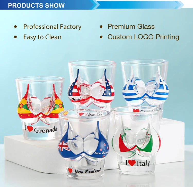 Custom Logo Sexy Body Shape Sublimation Shot Glasses Hot Lady Body