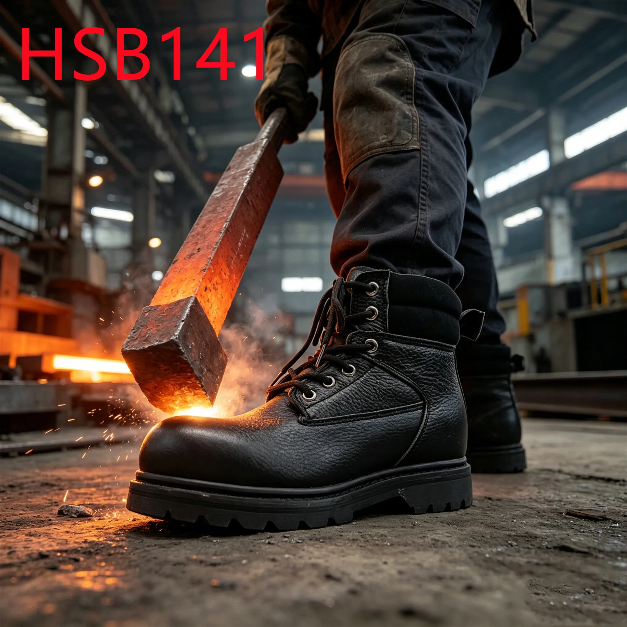 HY,Humid Environment Anti-moist Goodyear Technology Safety Boots Jamaica Like Best Embossed Leather Hua Singh Work Shoes HSB141