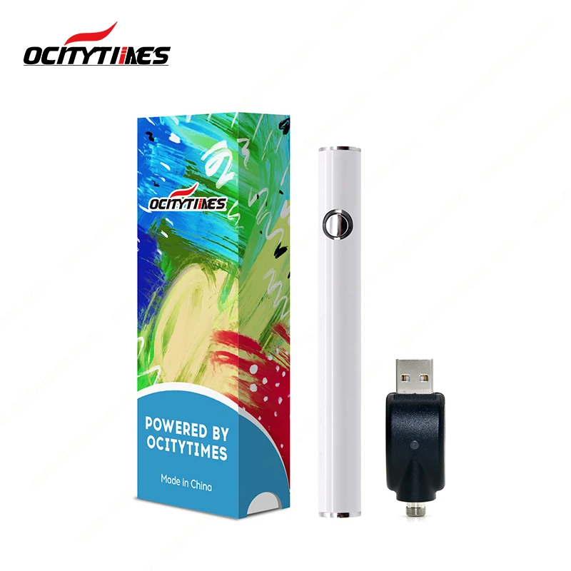Ocitytimes High Quality S18 Button Preheat Rechargeable Pen Variable Voltage 510 380mAh Cbd Battery