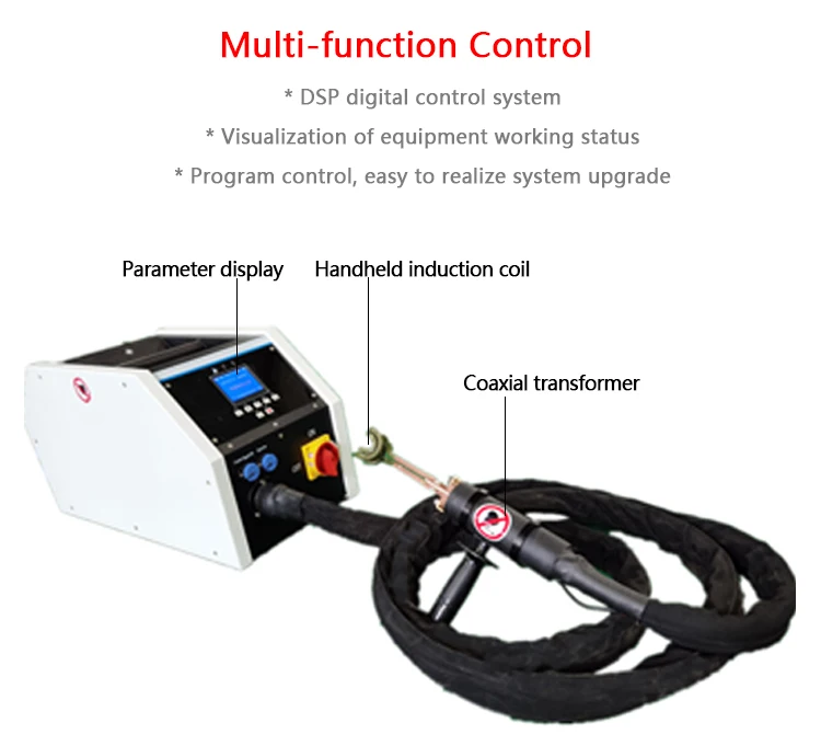 Mobile Induction Heater With Flexible Heating Coil Welding Machine for Tube Welding Brazing Copper Tube in air Condition
