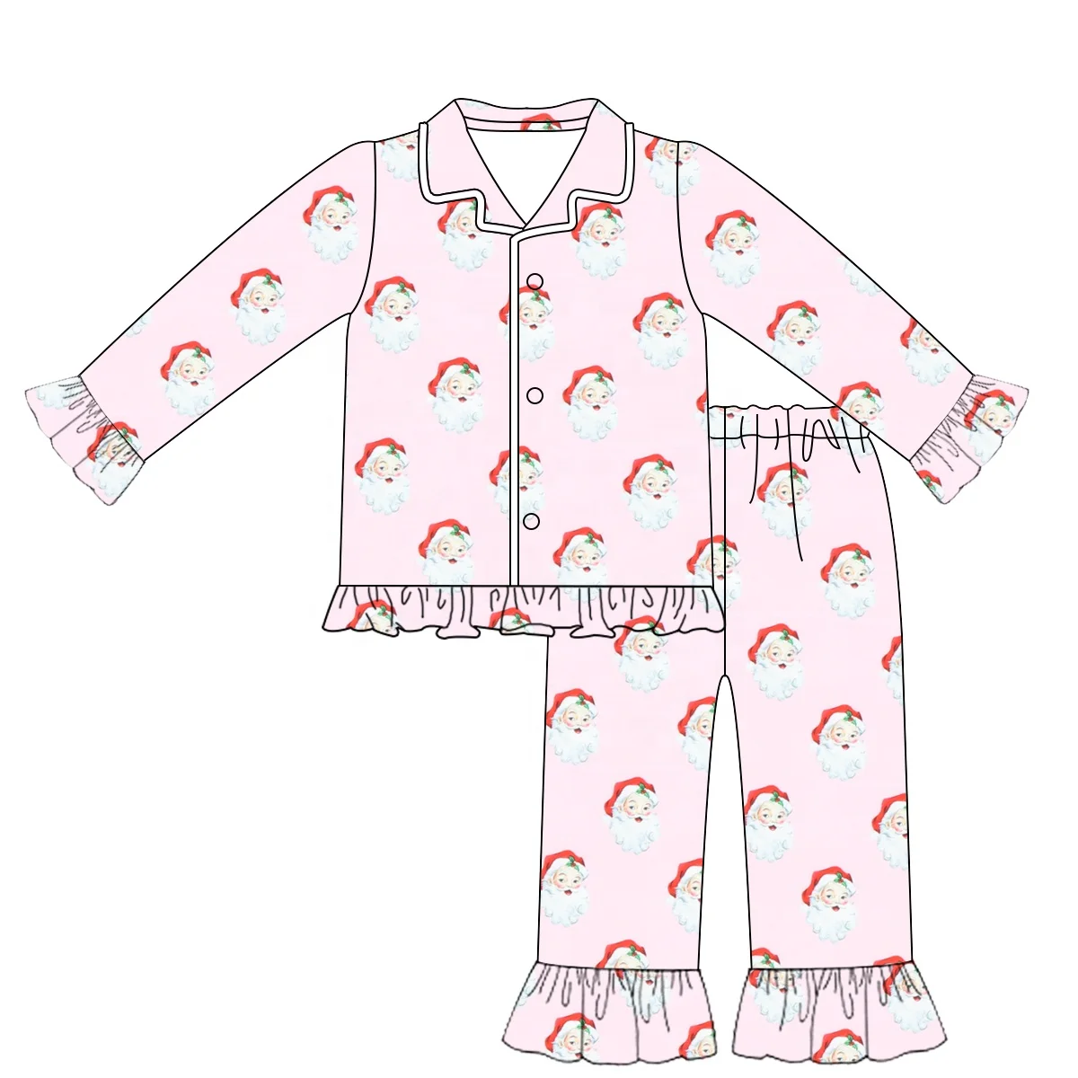 Осенне-зимний комплект одежды для девочек детская одежда оптовая продажа Рождественский бутиковый наряд