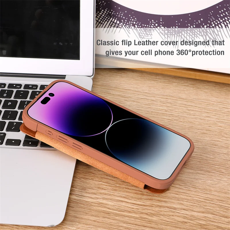 For iPhone 15 Pro Max Nillkin Qin Pro Leather Case Slide Camera Card Slot 13 12 Pro 14 Plus 15 Ultra Flip Cover iPhone 15 Cover