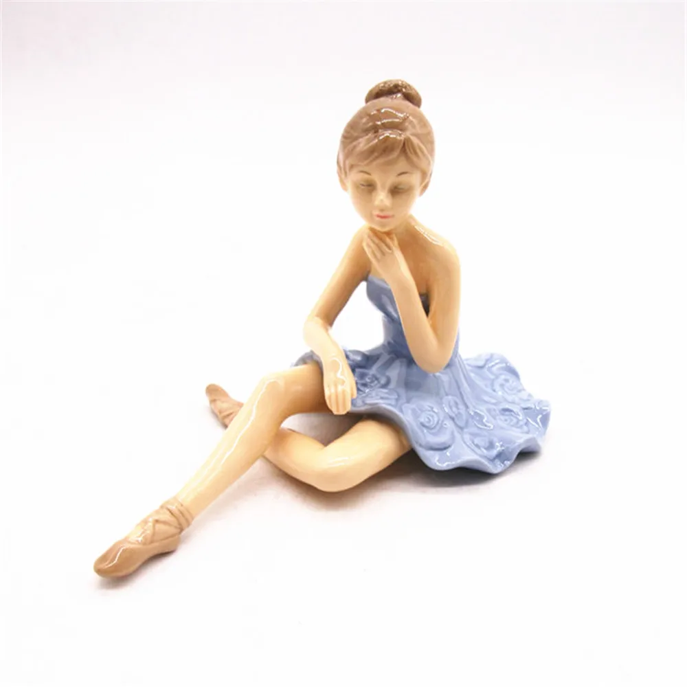 Керамические фигурки балерины в синем и розовом цветах фигурка для украшения