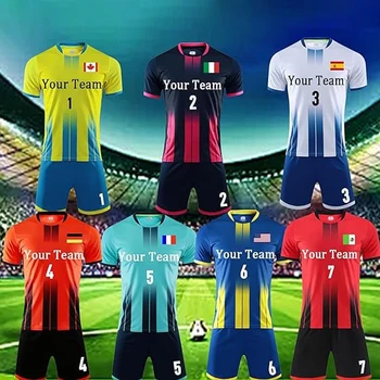 Customizable Soccer Jersey Set for Kids Youth Men with Personalized Name Number Logo Sports Team Training Uniforms