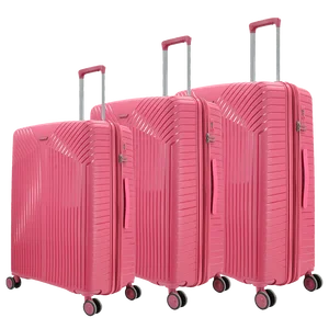 New Arrive Expandable PP Luggage Set Wholesaler Suitcase Set Factory Baggage Trolley Bag Suitcases Rose Pink Travel Luggage