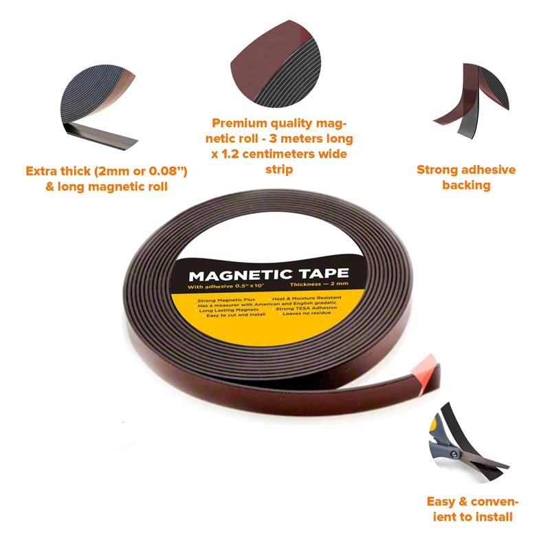 Craft Magnets Magnetic Tape Roll Peel & Stick Backing 1/2 Inch MAGSTB 