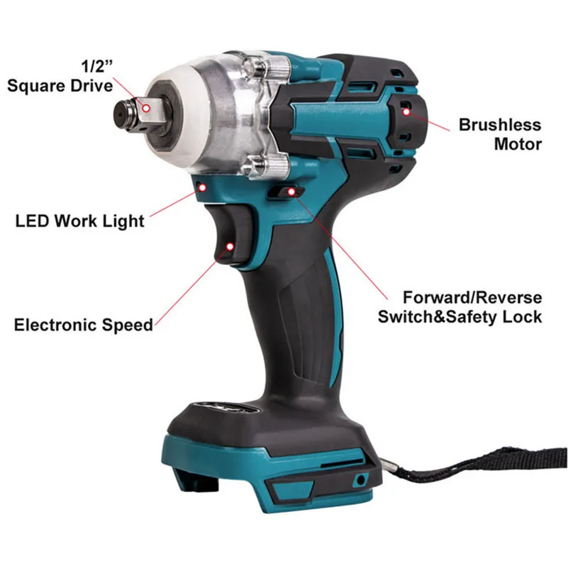 Электрический литиевый шуруповерт гаечный ключ с двумя батареями одно зарядное устройство Силовой Ключ