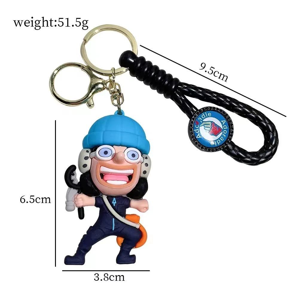 Wholesale cartoon one pieced pendant anime pvc 3D one piece luffy keychain for decoration