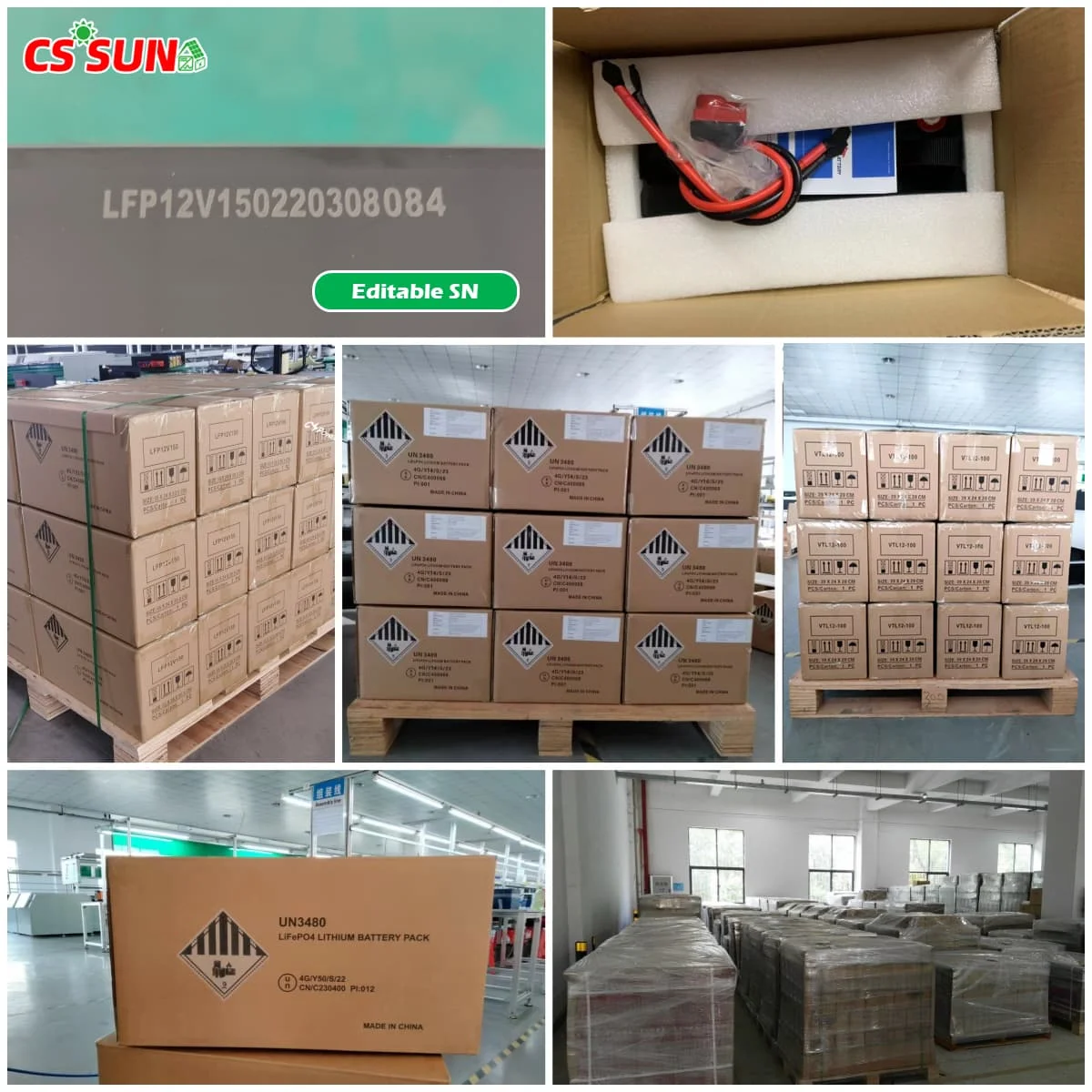 CSSUN 12V100Ah Rechargeable LiFePO4 Battery for Home Solar System  Replace VRLA with Certification cal