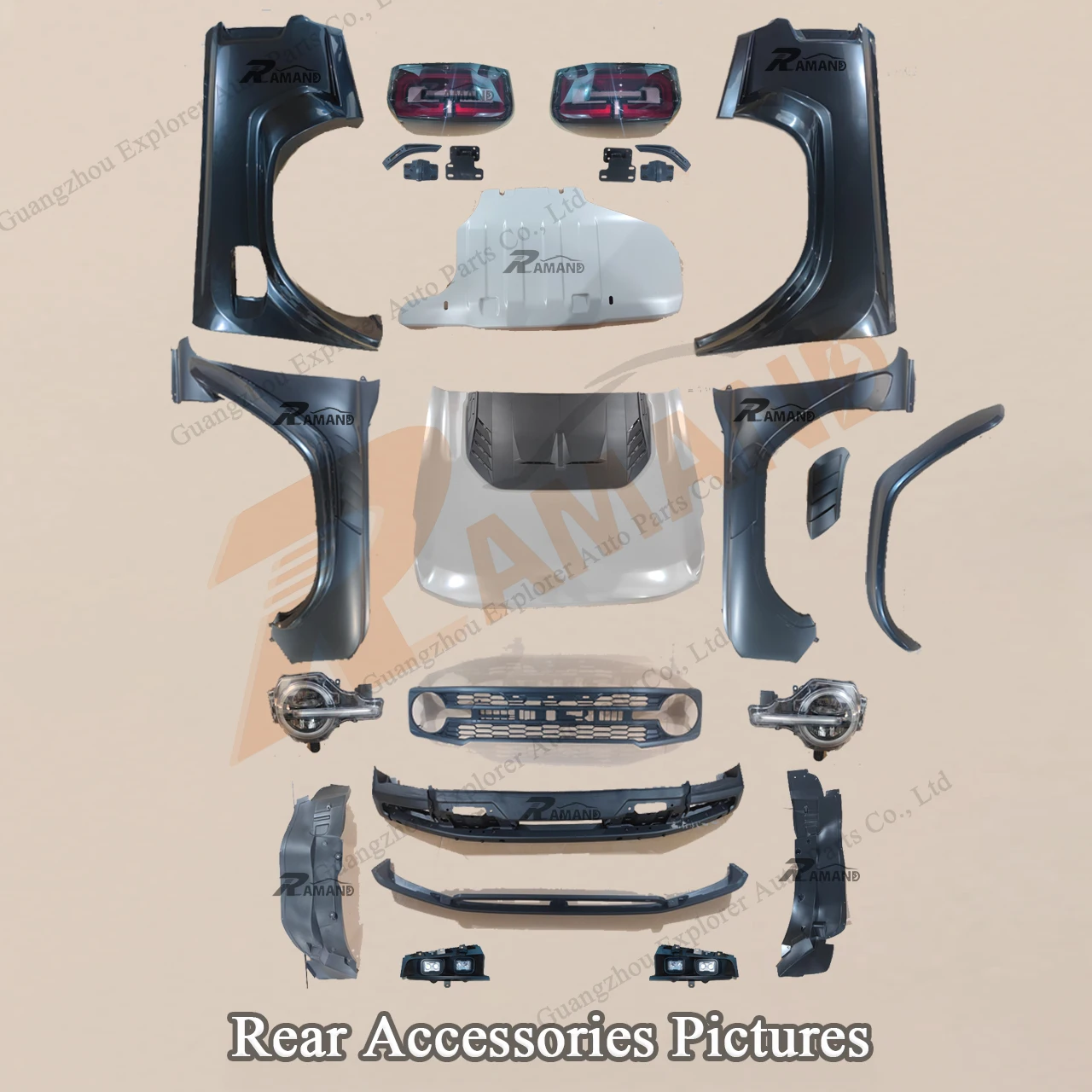 Ranger T6 T7 T8 Upgrade to Bronco Raptor Bodykit for Ranger 2012-2021 Convert to Broncos Thailand Facelift