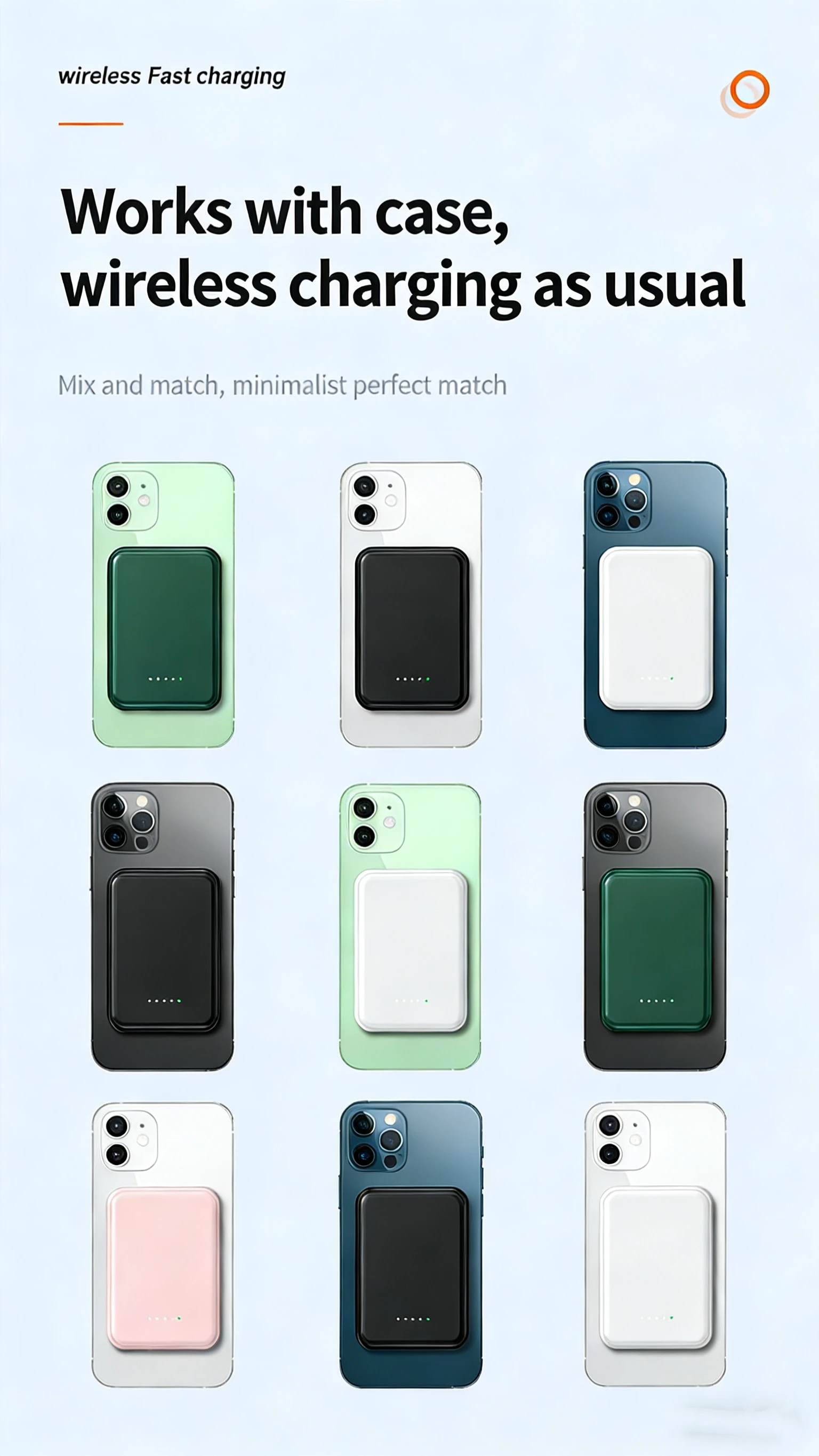 Mini Compact Portable Wireless Magnetic Fast Charging Power Bank with Large Capacity Custom Logo Apple/USB Interfaces preview 2