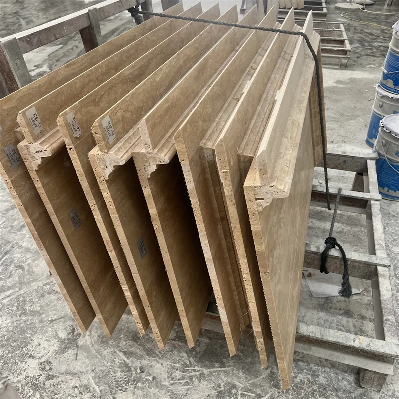 product custom italian beige travertine 24x24 tiles modern design marble stone slab floor tile for hotel polished surface-9