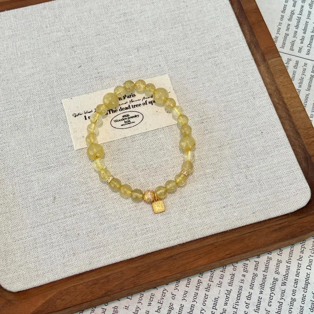 KAKODIY Traditional 18K Gold Plated 925 Sterling Silver Jewelry Linked Natural Crystal Bead Chain Bracelet detail 3