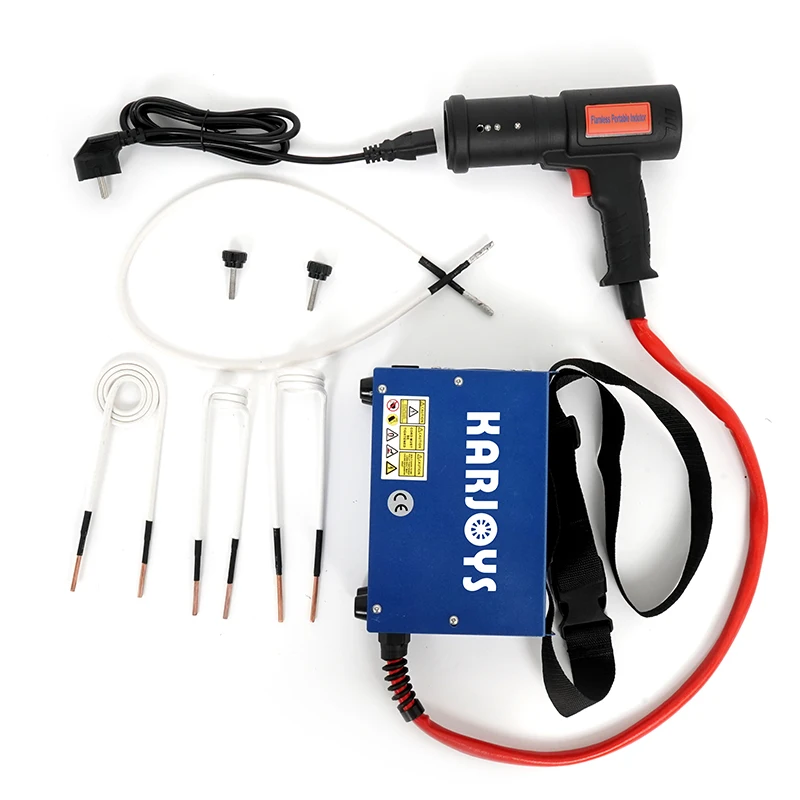 1500W Handheld Induction Heater Fast Heating Bolt Removal Tools Flameless Heating Coil Kit for Car Repair and Disassembly