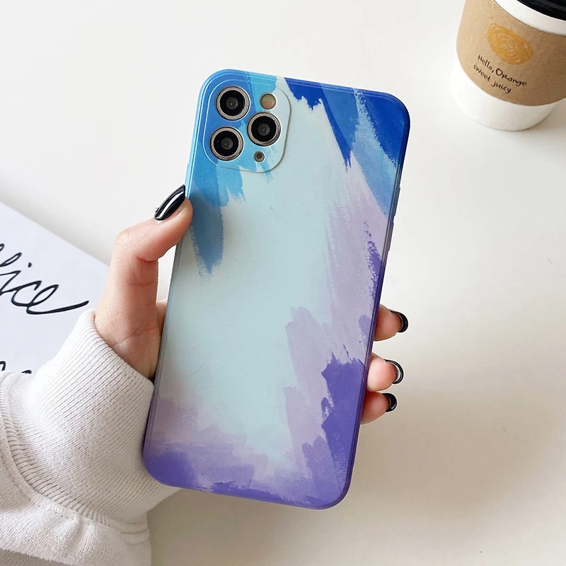 Liquid Silicone TPU Case,Watercolor Blooming Oil Painting Phone Case For iPhone 11 12 13 Pro Max manufacture