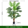 Palmier artificiel Phoenix vert de 7,22 pieds avec pot noir