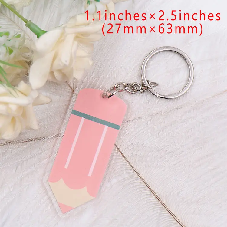 Customized  jewelry KHS281KH1225  New product CN Pencil TRENDY Teacher Appreciation Gift Acrylic Keychain manufacture