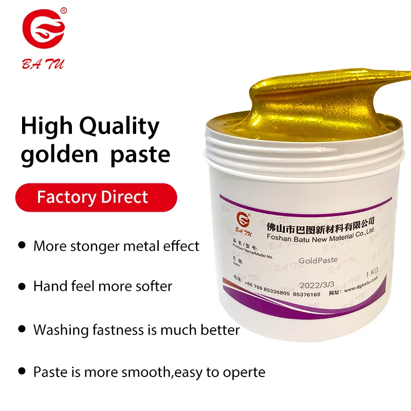 Water Based Silk Rubber Screen Printing Ink Gold Ink for Print